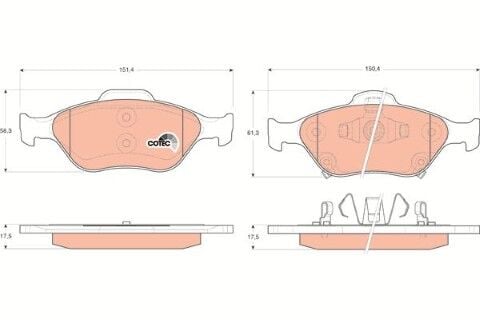 Toyota Yaris P9 (05-11) 1.4 D4D 2005-2011 TRW Ön Balata