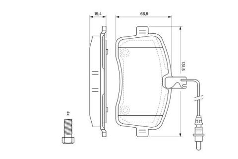 Peugeot 407 2.0HDi 2004-2011 Bosch Ön Balata 24134 NETPAR3076 (RHF-RHL-RHR)
