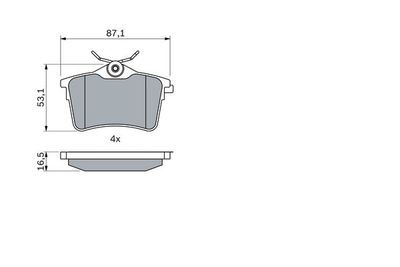 Peugeot Partner 1.6HDi 2008-2019 Bosch Arka Balata NETPAR24765 (9HX-9HZ-BHW-BHY-BHZ)