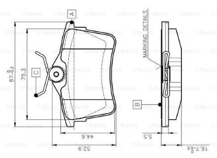 Citroen Berlingo 1.6HDi 2008-2018 Bosch Arka Balata NETPAR24765