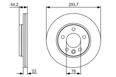 Volkswagen Caravelle T6 2.0TDI 2015-2019 Bosch Arka Disk 294mm 2 Adet (CAA-CFC-CXE-CXF-CXG-CXH)
