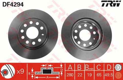 Seat Leon 1.2TSI 2010-2012 TRW Ön Disk 280mm NETPAR4294 2 Adet