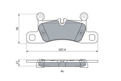 Porsche Cayenne 4.1S Dizel	 2014-2018 Bosch Arka Balata NETPAR25143