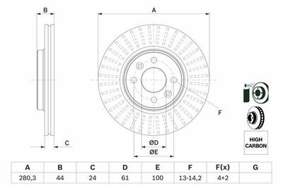 Renault Scenic 2 1.5dCi 2004-2009 Bosch Ön Disk 280mm 4 Bijon 2 Adet