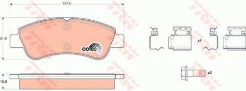 Citroen C3 1.4VTI 2009-2016 TRW Ön Balata NETPAR23599