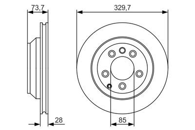 Porsche Cayenne 4.8S 2010-2014 Bosch Arka Disk 330mm 2 Adet