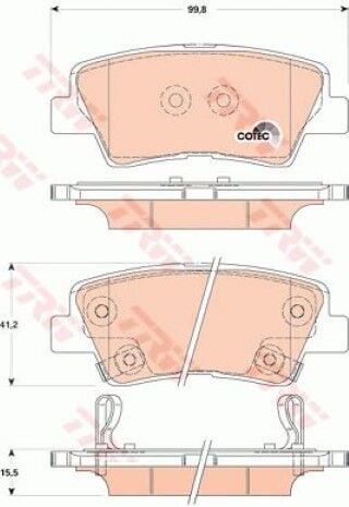 Hyundai i20 1.4CRDi 2014-2018 TRW Arka Balata NETPAR24934 (D4FC)