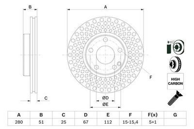 Mercedes A Serisi (176) A180 1.6	 2012-2014 Bosch Ön Disk 2 Adet