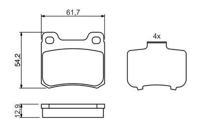 Mercedes 190 Serisi (201) 2.0 Dizel 1983-1993 Bosch Arka Balata NETPAR20758