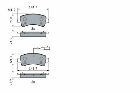 Citroen Jumper 2.2HDi 2011-2016 Bosch Arka Balata NETPAR25987