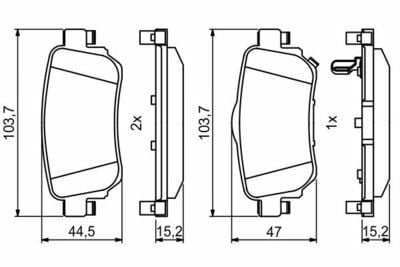 Nissan Qashqai 1.2 2013-2021 Bosch Arka Balata NETPAR25965