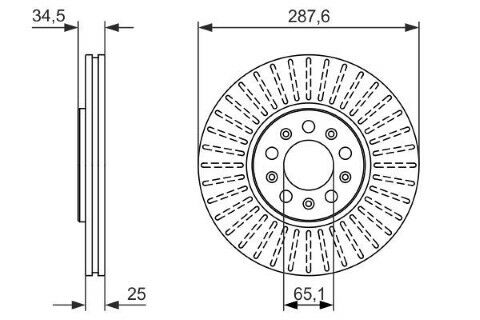 Volkswagen Polo 1.4 GTI 2010-2014 Bosch Ön Disk 288x25 2 Adet