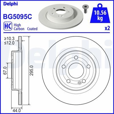 Mercedes A Serisi (177) A200 1.3	 2018-2022 Delphi Arka Disk 295mm 2 Adet