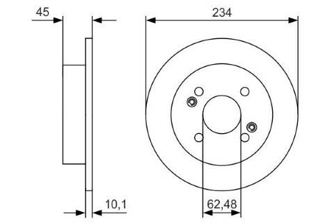 Hyundai i10 1.0 LPG 2013-2020 Bosch Arka Disk 234mm 2 Adet