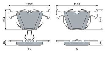 BMW 7 E38 740i iL 4.4 1996-2002 Bosch Arka Balata NETPAR21486