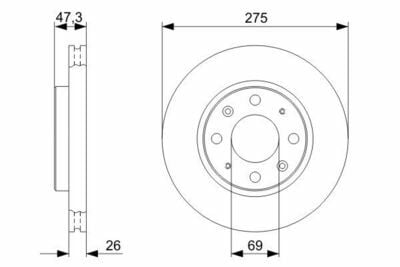Kia Cerato 1.5CRDi 2005-2009 Bosch Ön Disk 275mm 2 Adet