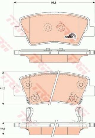 Hyundai Accent Blue 1.4 2011-2019 TRW Arka Balata NETPAR24934