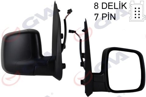 GVA DIŞ DİKİZ AYNASI SAĞ FIORINO-BIPPER-NEMO 07> ELEKTRİKLİ+ISITMALI+SENSÖRLÜ+KONVEKS  7 FİŞ VM-6115EHSR (ADET)