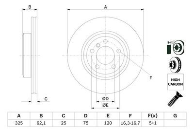 BMW X3 E83 35d xD 3.0 2008-2010 Bosch Ön Disk 325mm 2 Adet