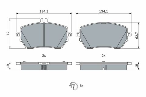 Mercedes A Serisi (177) A200 1.3	 2018-2025 Bosch Ön Balata 22940