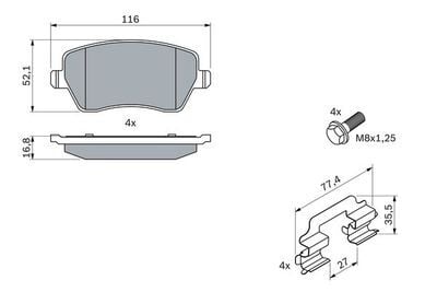 Nissan Micra K12 1.2 2005-2010 Bosch Ön Balata NETPAR23973 (CR12)