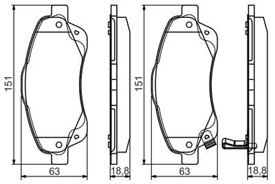 Toyota Avensis T25 (03-08) 2.0 D 2003-2006 Bosch Ön Balata NETPAR23480 (1CD)