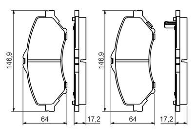 Jeep Wrangler (JK) 2.8CRD 2007-2017 Bosch Ön Balata NETPAR24604