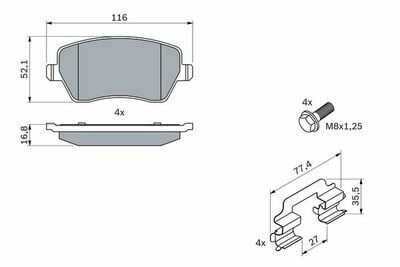 Nissan Micra K13 1.2 2010-2019 Bosch Ön Balata NETPAR23973