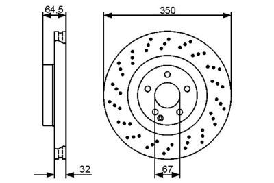 Mercedes S Serisi (221) S320CDI 3.0 2006-2009 Bosch Ön Disk 35mm Delikli 2 Adet
