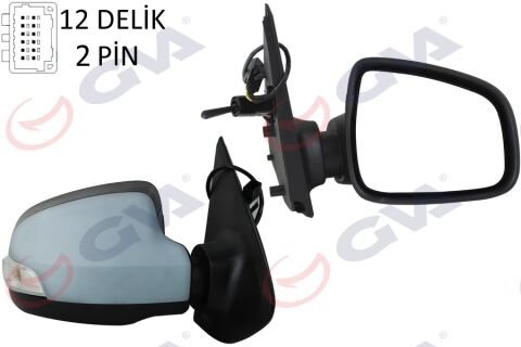 GVA DIŞ DİKİZ AYNASI SAĞ SYMBOL-SANDERO 13> 1 MEKANİK+SİNYALLİ+ASTARLI+KONVEKS  2 FİŞ VM-6129PR (ADET)