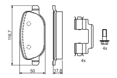 Alfa Romeo Giulietta 1.6JTDM 2010-2015 Bosch Arka Balata NETPAR23760