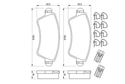 Peugeot 206 1.6 2000-2007 Bosch Ön Balata NETPAR23332