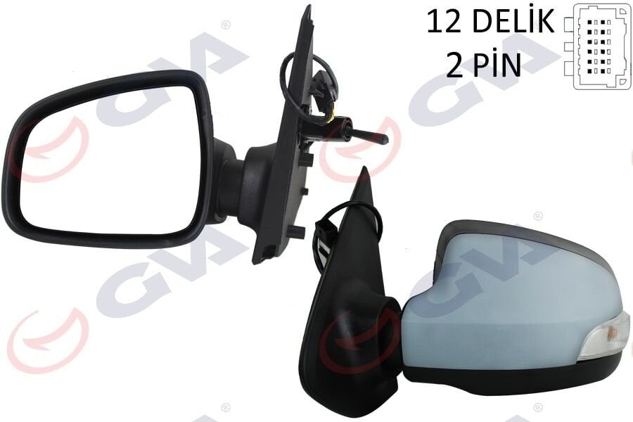 GVA DIŞ DİKİZ AYNASI SOL SYMBOL-SANDERO 13> 1 MEKANİK+SİNYALLİ+ASTARLI+KONVEKS  2 FİŞ VM-6129PL (ADET)