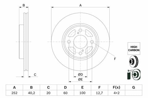 Suzuki Swift 1.2 2017-2025 Bosch Ön Disk 252mm 2 Adet