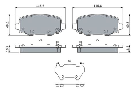 Jeep Cherokee (KL) 2.0JTD 2014-2018 Bosch Arka Balata NETPAR25734