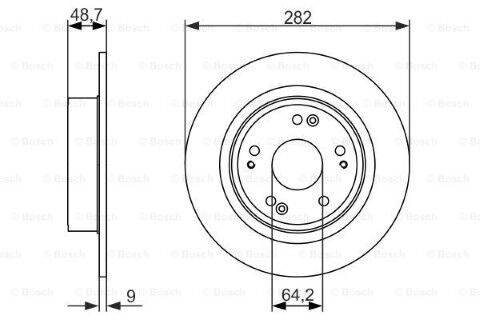 Honda Accord 2.0 2007-2015 Bosch Arka Disk 282mm 2 Adet (R20A-R20A3)