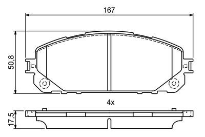 Jeep Cherokee (KL) 2.0JTD 2014-2018 Bosch Ön Balata NETPAR22070