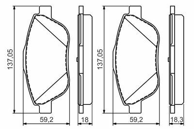 Citroen C4 Cactus 1.6HDi 2014-2018 Bosch Ön Balata NETPAR25438