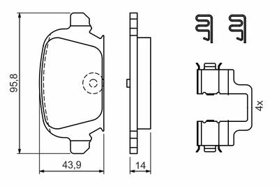 Opel Corsa C 1.3CDTI 2003-2009 Bosch Arka Balata NETPAR23284