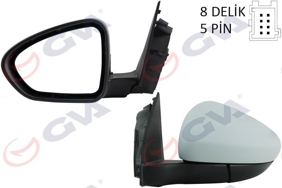 GVA DIŞ DİKİZ AYNASI SOL EGEA 15> ELEKTRİKLİ+ISITMALI+ASTARLI+KONVEKS  5 FİŞ VM-6157EHPL (ADET)