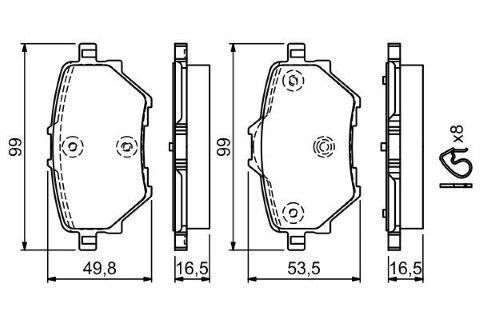 Peugeot 508 1.6Puretech 2018-2023 Bosch Arka Balata NETPAR25839