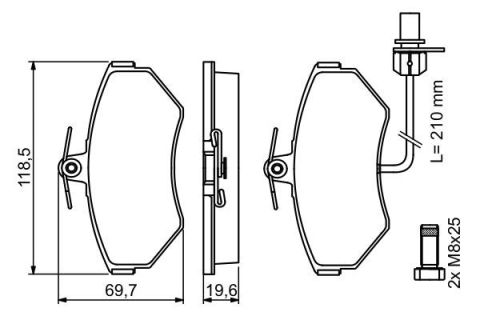 Audi A4 1.6 1998-2008 Bosch Ön Balata NETPAR21945