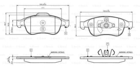 Renault Clio 5 1.0TCe 100 2019-2021 Bosch Ön Balata NETPAR24914