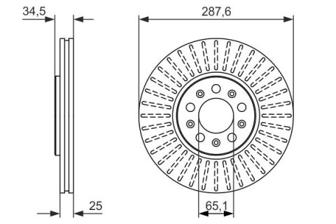 Skoda Fabia 1.2 2003-2011 Bosch Ön Disk 288x25 2 Adet (AZQ-CEV-CHF)