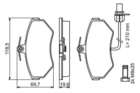 Seat Exeo 1.6 2009-2010 Bosch Ön Balata NETPAR21945