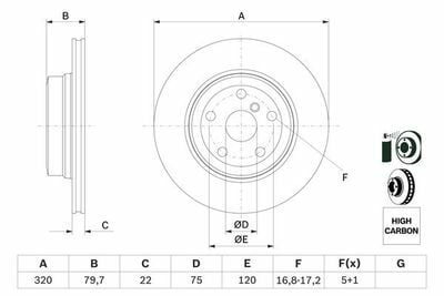 BMW X3 E83 2.5i 2004-2006 Bosch Arka Disk 2 Adet