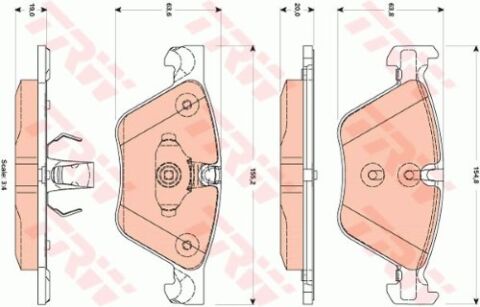 BMW 5 F10 520i 2.0 2011-2015 TRW On Balata NETPAR1882