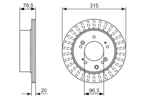 Kia Sorento 2.5CRDi 2006-2009 Bosch Arka Disk 315mm 2 Adet (D4CB)