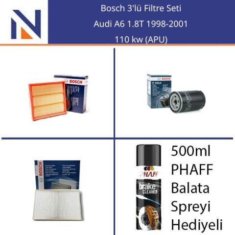 Audi A6 1.8T 1998-2001 Bosch 3'lü Filtre Seti