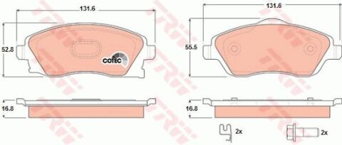 Opel Combo C 1.3CDTI 2004-2012 TRW Ön Balata